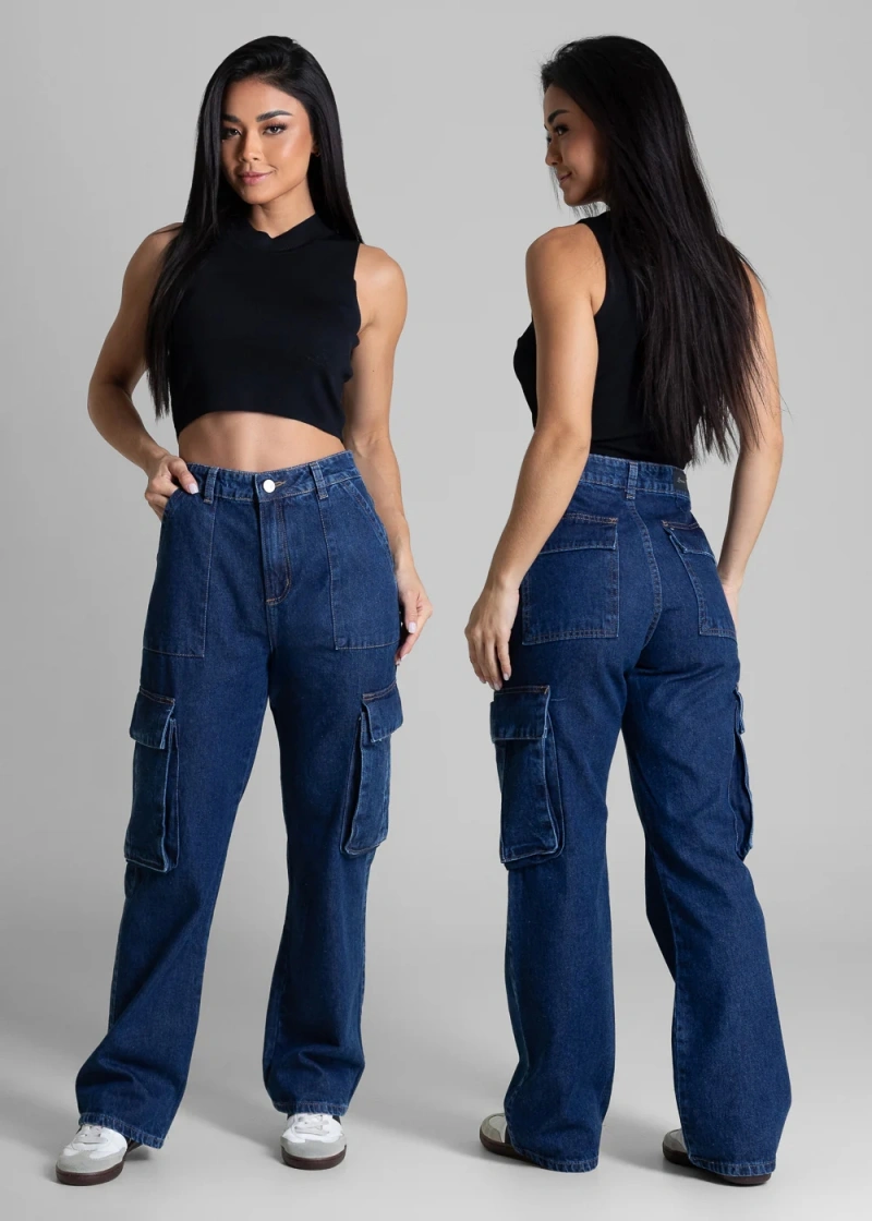 Sawary - Calça Jeans Sawary Reta Azul-282024 - 282024