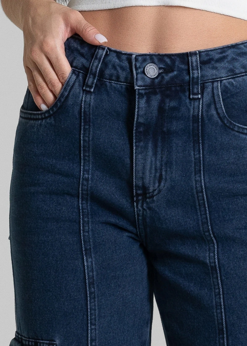 Sawary - Calça Jeans Sawary Wide Leg Petit Azul - 282616 - 282616