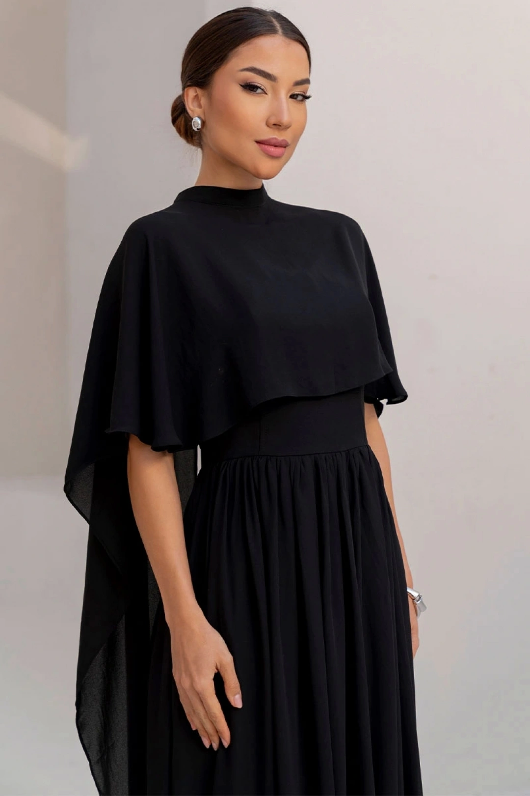 Miss Misses - Vestido Longo Bethy Com Capa Tomara Que Caia Festa Ocasiões Preto - 54803001