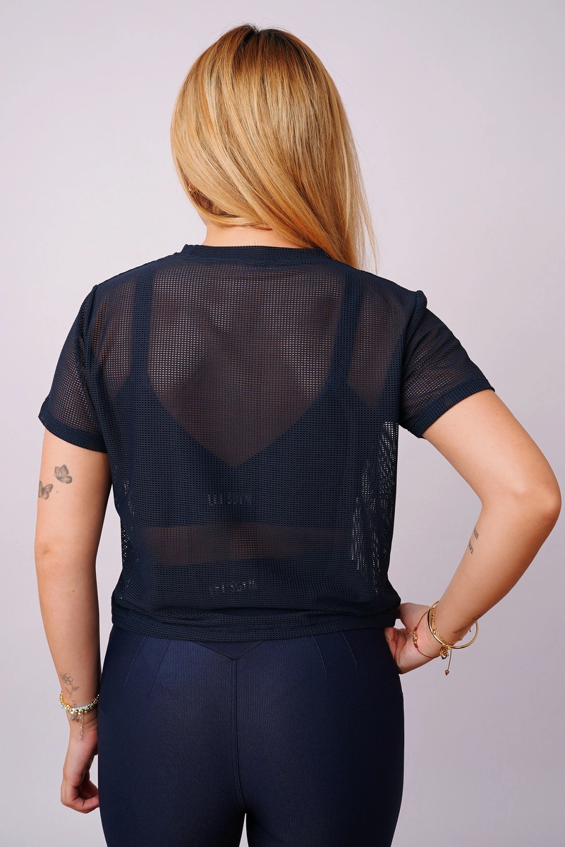 Lets Gym - Blusa Box M/c Screen Navy Blue - 2650NB