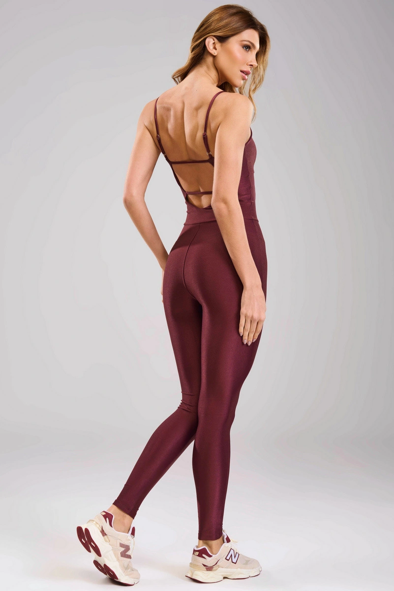 Lets Gym - Macacão Contour Burgundy - 2675BG