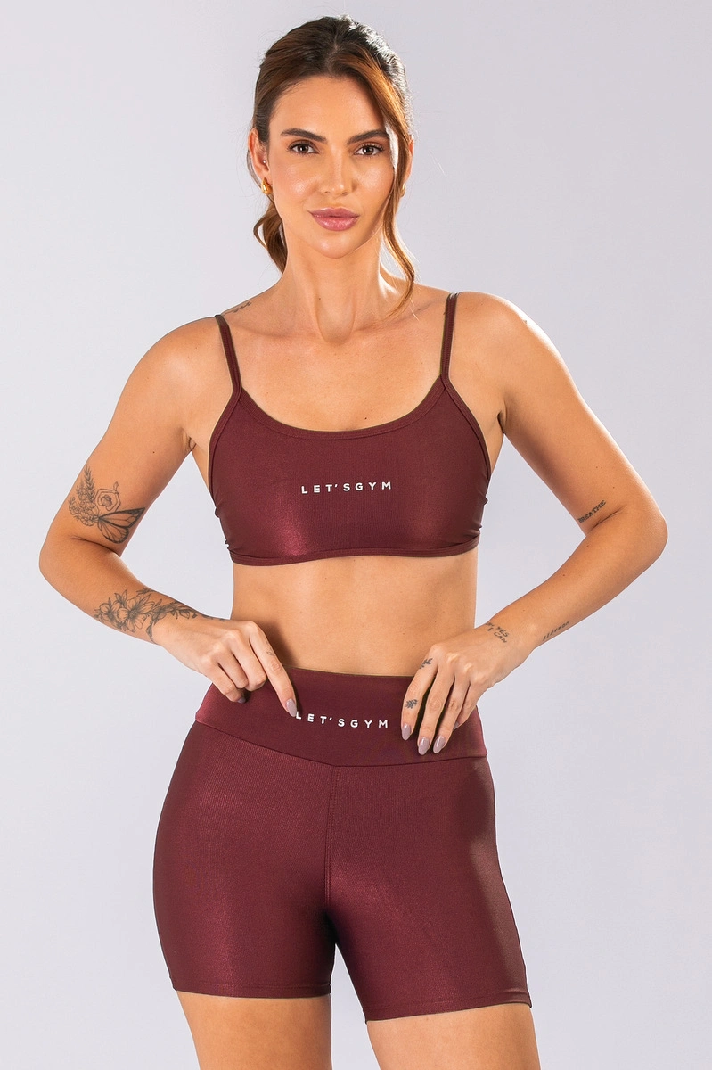 Lets Gym - Top New Minimal Glow Burgundy - 3283BG