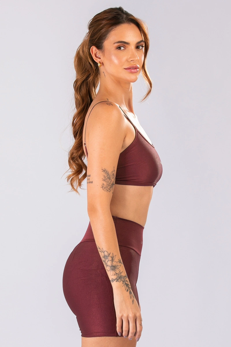 Lets Gym - Top New Minimal Glow Burgundy - 3283BG