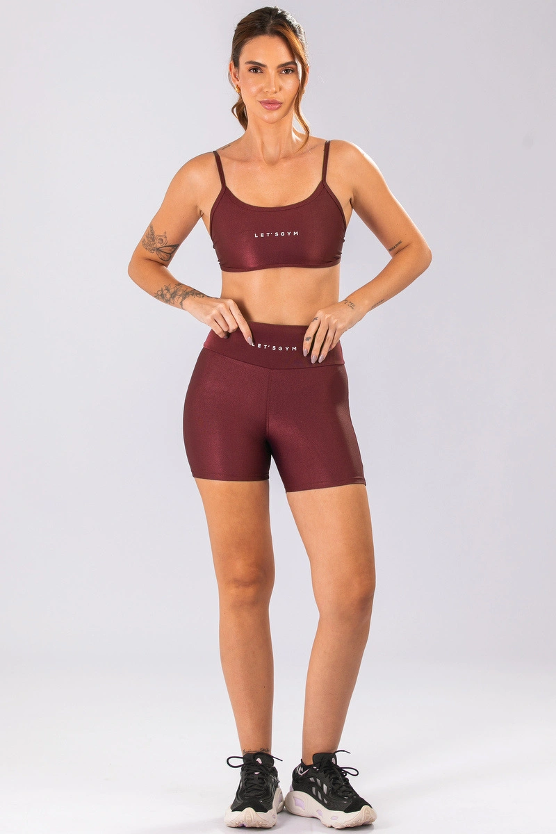 Lets Gym - Top New Minimal Glow Burgundy - 3283BG