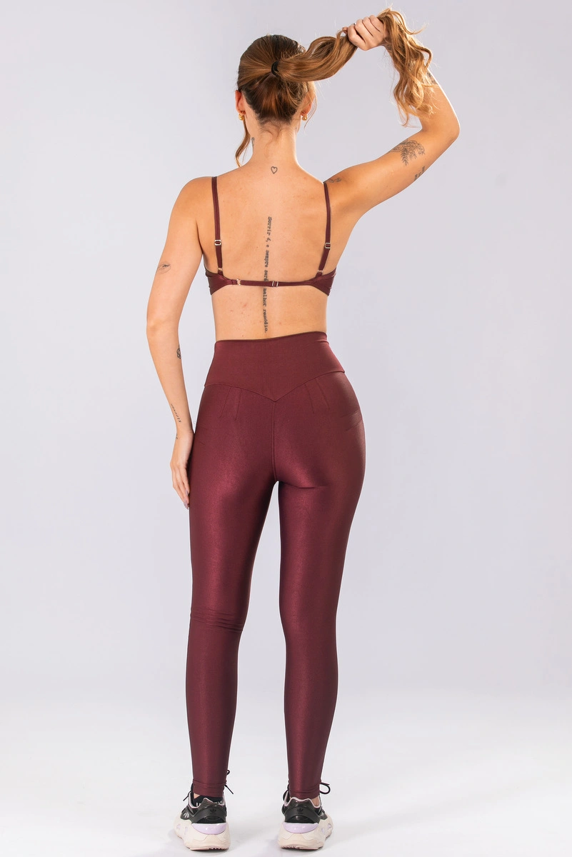 Lets Gym - Legging New Minimal Glow Burgundy - 3284BG
