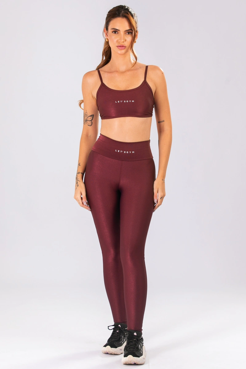 Lets Gym - Legging New Minimal Glow Burgundy - 3284BG
