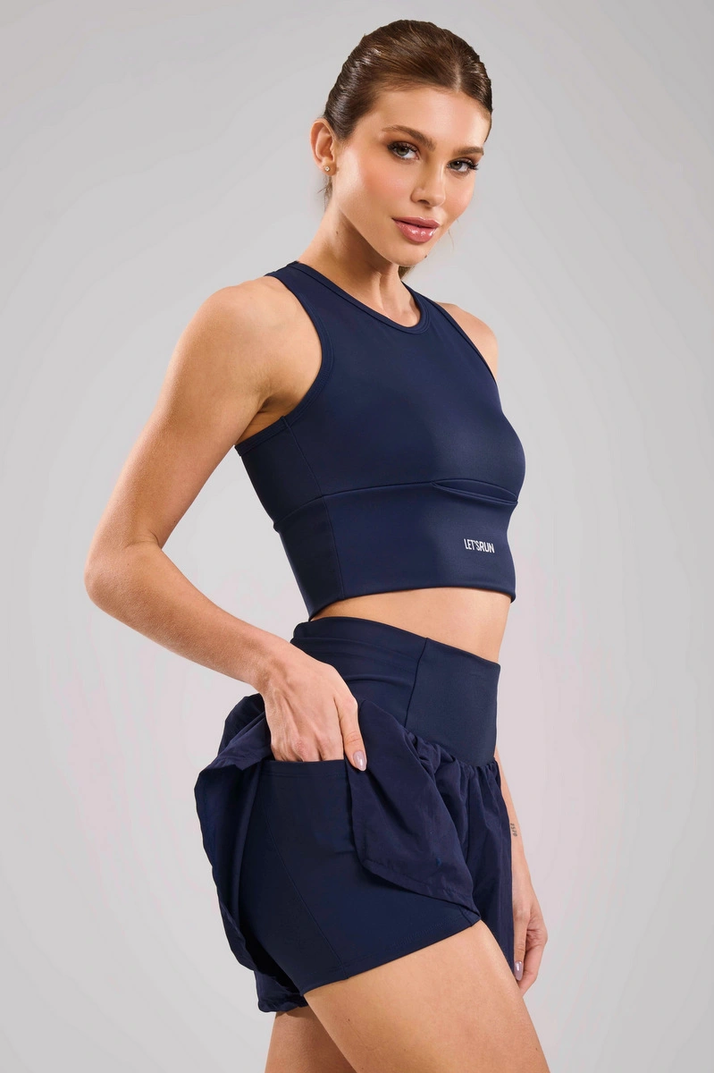 Lets Gym - Cropped Let´s Run Navy Blue - 3352NB