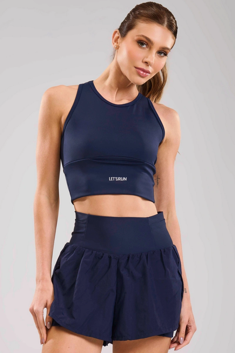 Lets Gym - Cropped Let´s Run Navy Blue - 3352NB