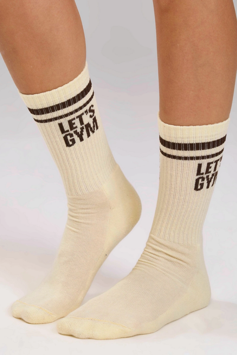 Lets Gym - Meia Letsgym Amarelo Manteiga - 2880AMT