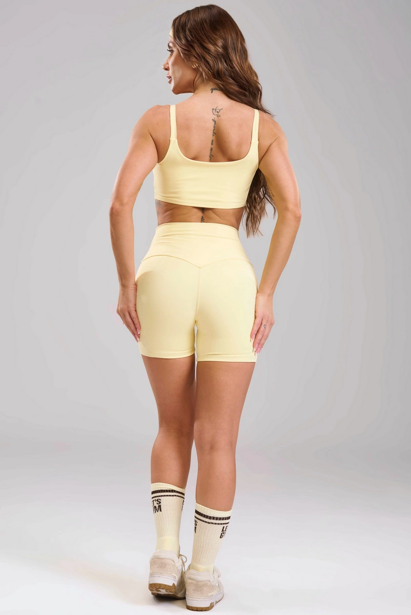 Lets Gym - Short Basic Colors Amarelo Manteiga - 2909AMT