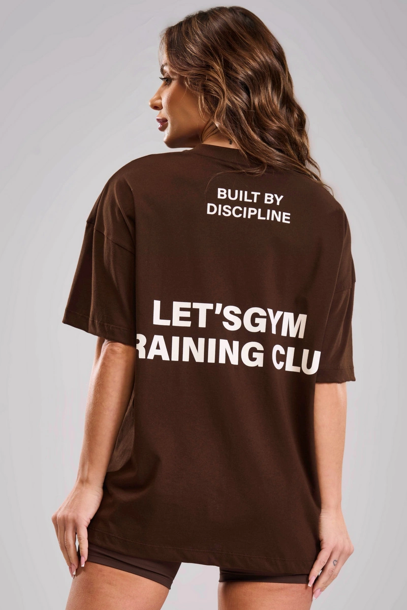 Lets Gym - Camiseta Oversized Grace Coffee - 3439CF