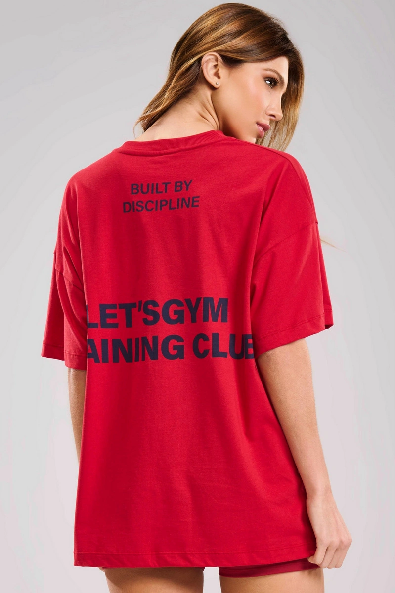 Lets Gym - Camiseta Oversized Grace Scarlet - 3439SCT