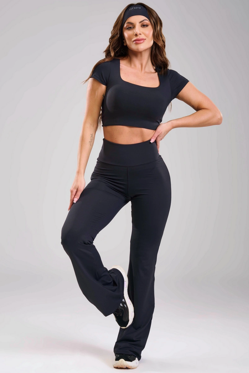 Lets Gym - Calça Flare Balance Move Preto - 3462PT