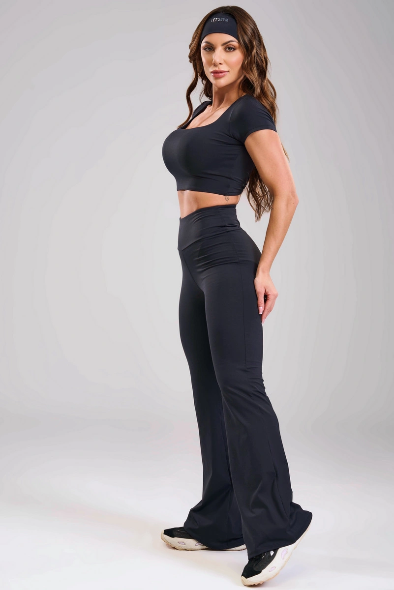 Lets Gym - Calça Flare Balance Move Preto - 3462PT