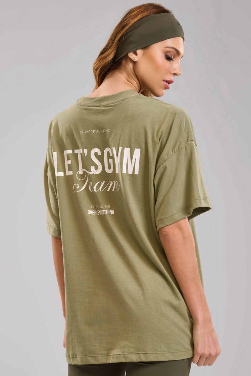 Lets Gym - Camiseta Oversized Letsgym Team Forest - 3469FST