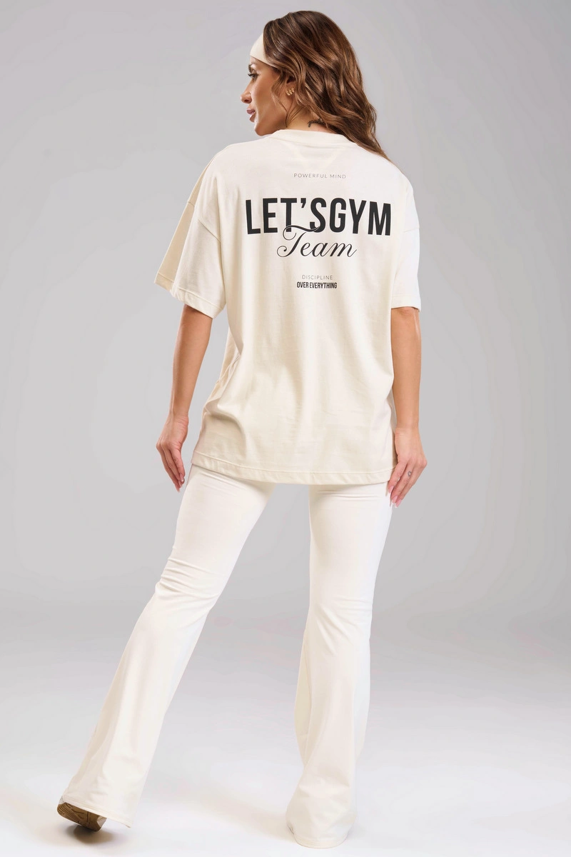Lets Gym - Camiseta Oversized Letsgym Team Off White - 3469OFW