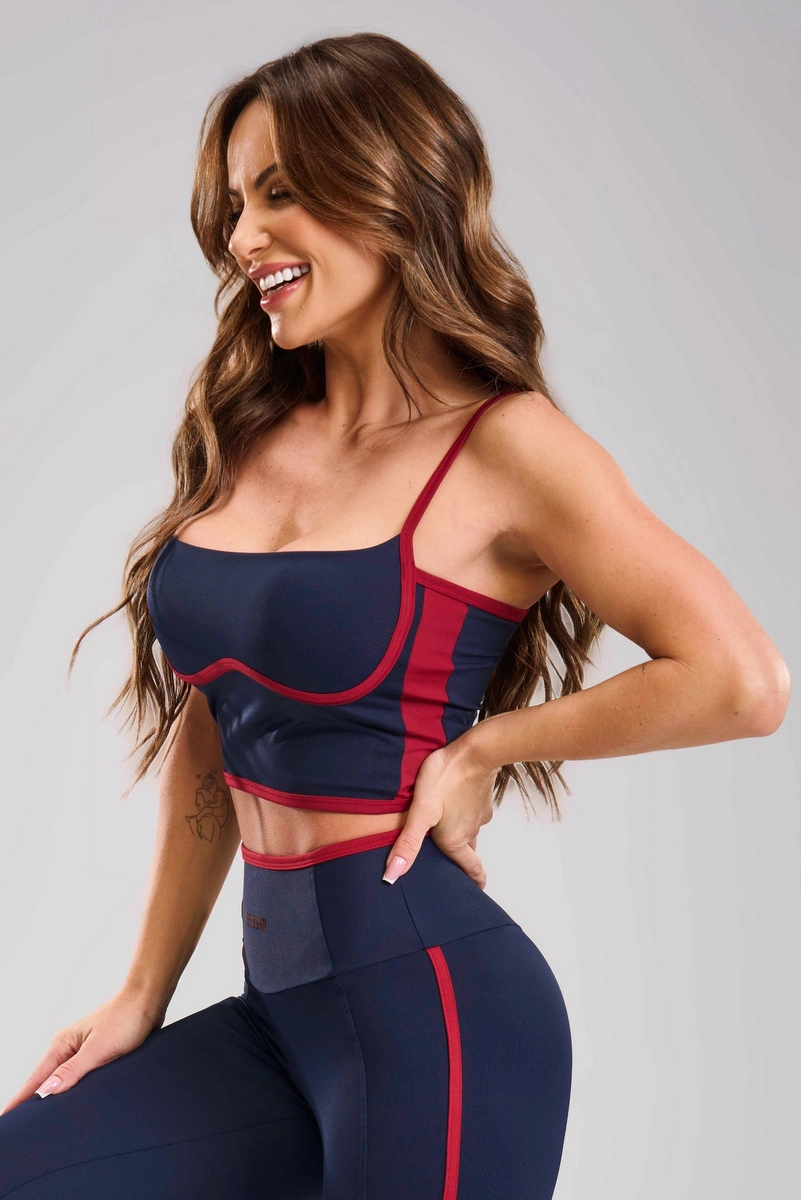 Lets Gym - Cropped Balance Court Navy Blue - 3476NB