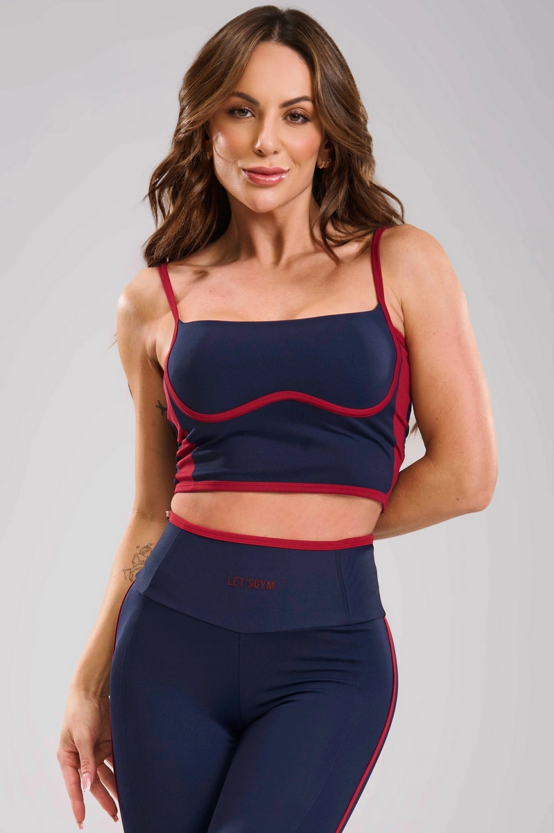 Lets Gym - Cropped Balance Court Navy Blue - 3476NB