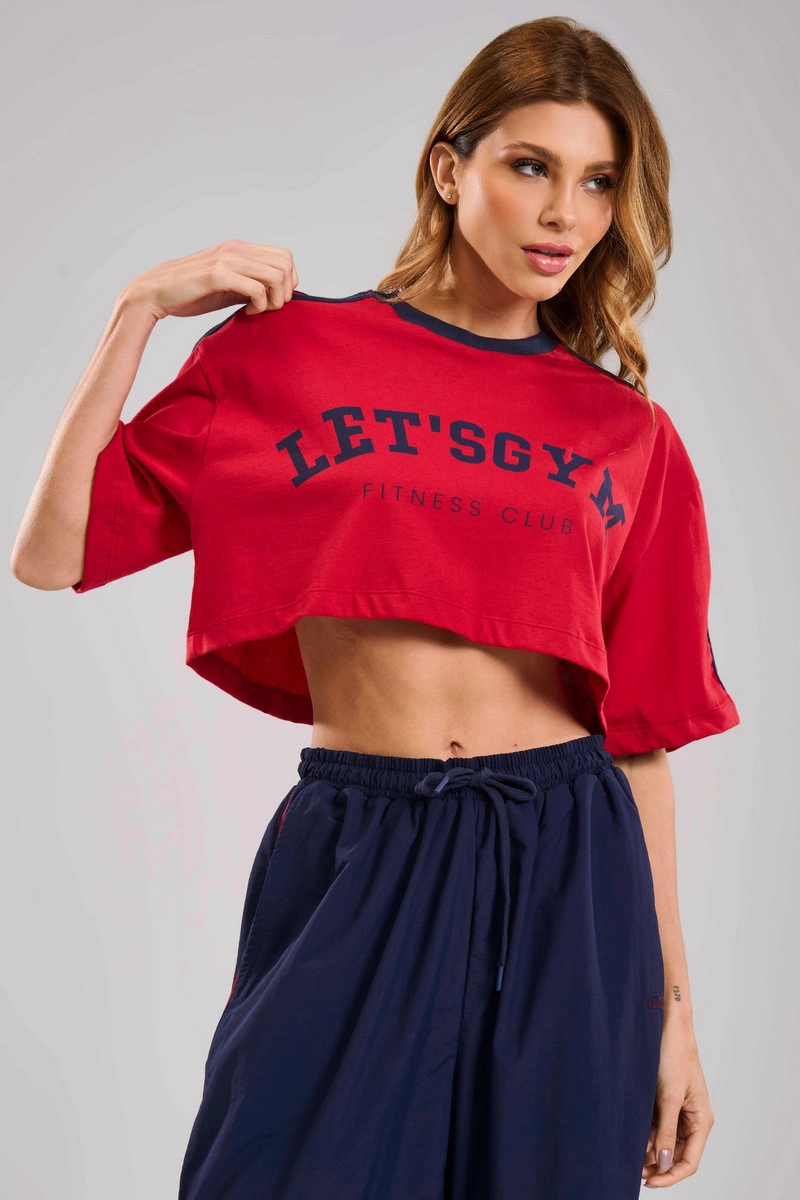 Lets Gym - Cropped Lets Club Scarlet - 3478SCT