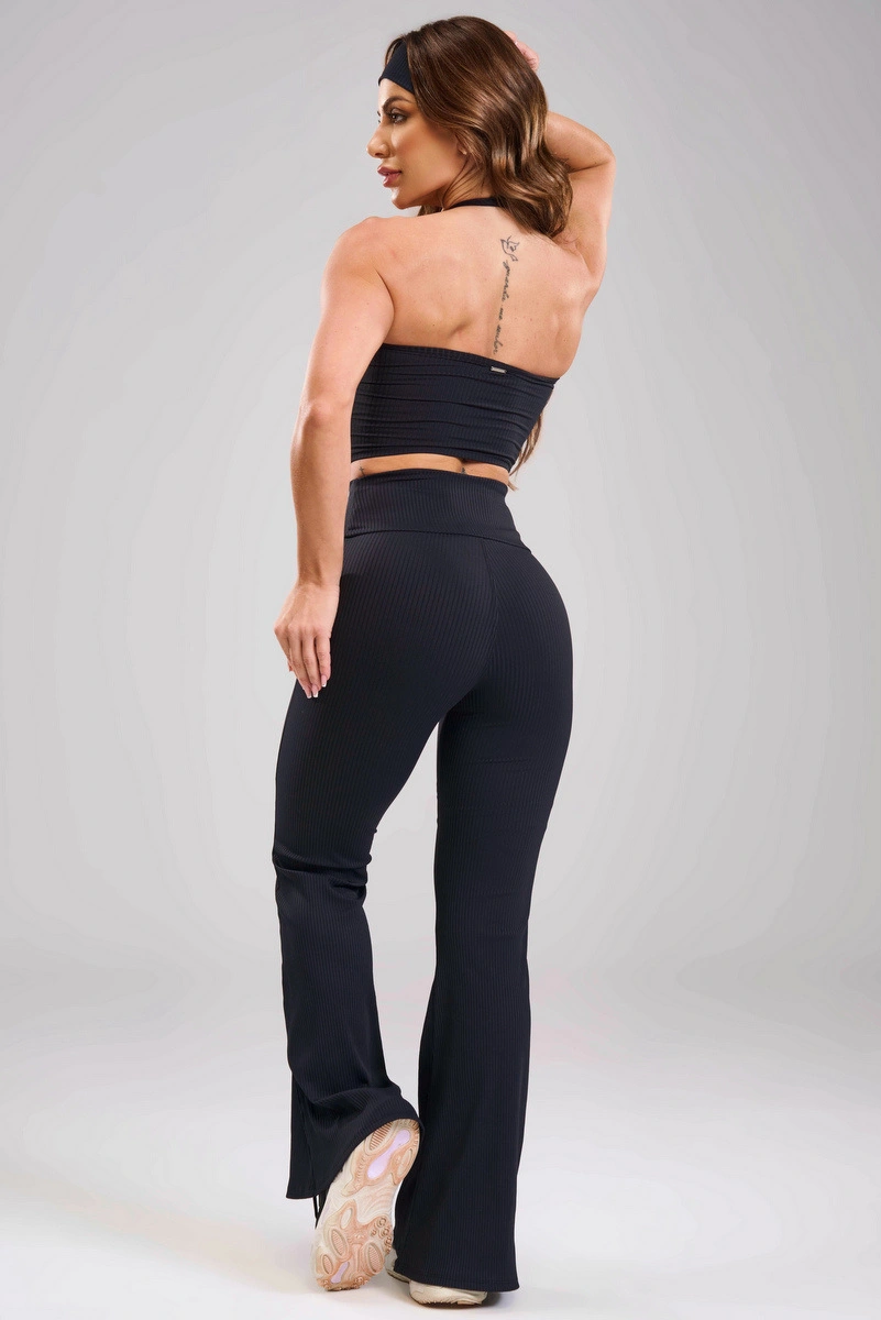Lets Gym - Cropped Halter Comfort Rib Preto - 3480PT