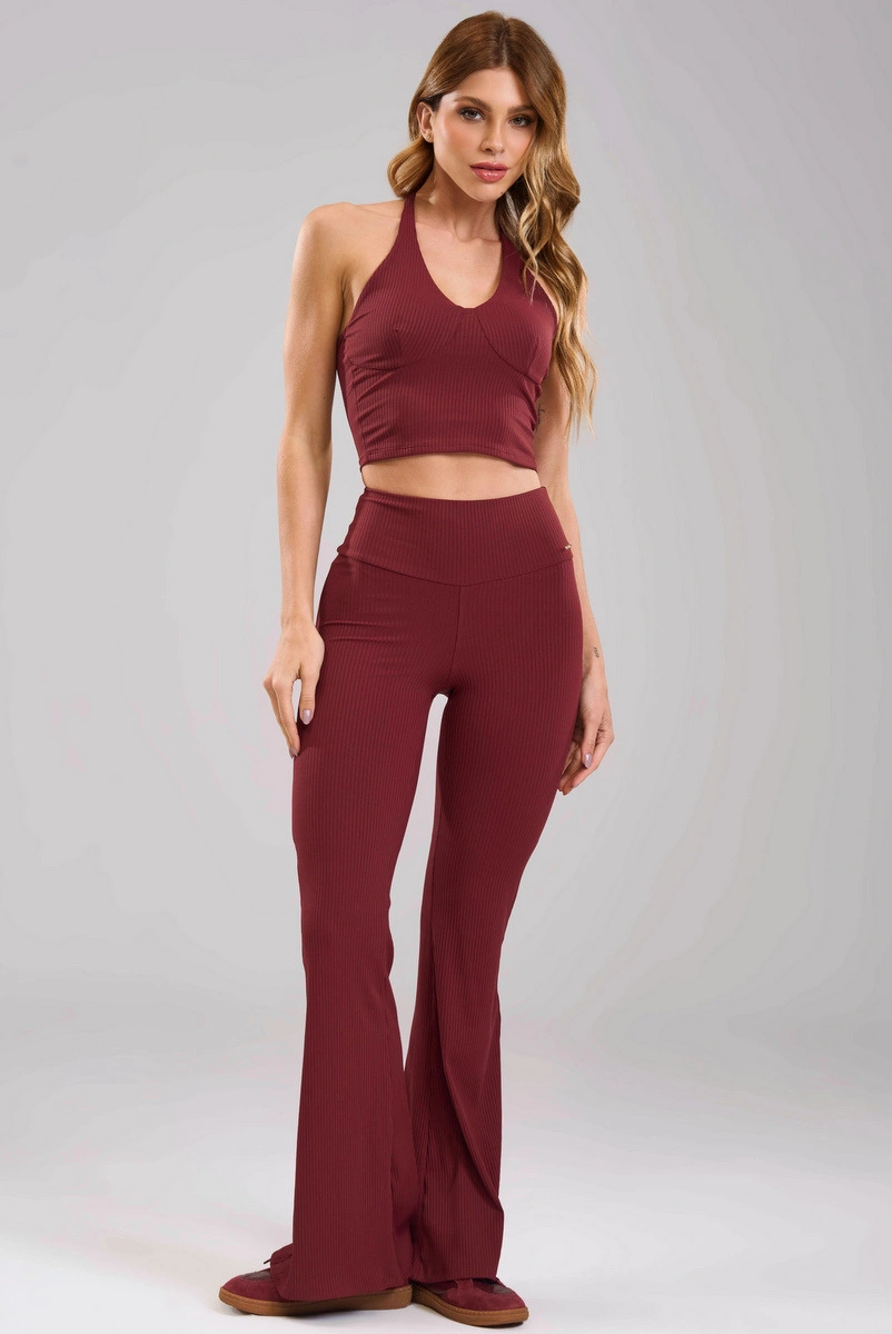 Lets Gym - Flare Comfort Rib Burgundy - 3481BG