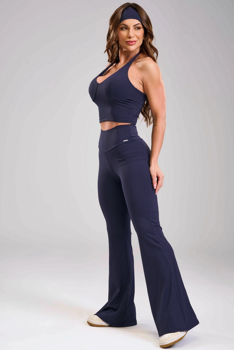 Lets Gym - Flare Comfort Rib Navy Blue - 3481NB