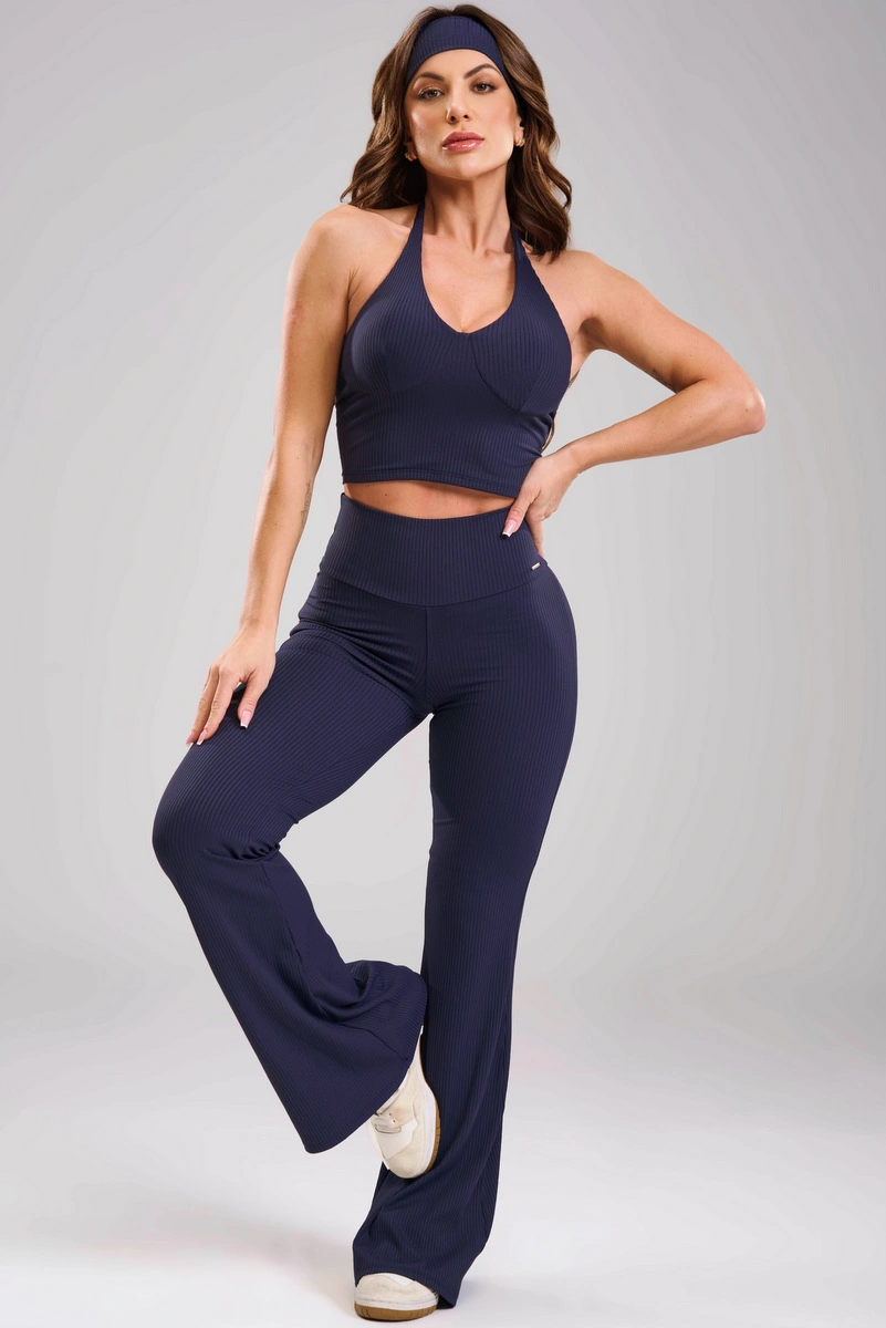 Lets Gym - Flare Comfort Rib Navy Blue - 3481NB