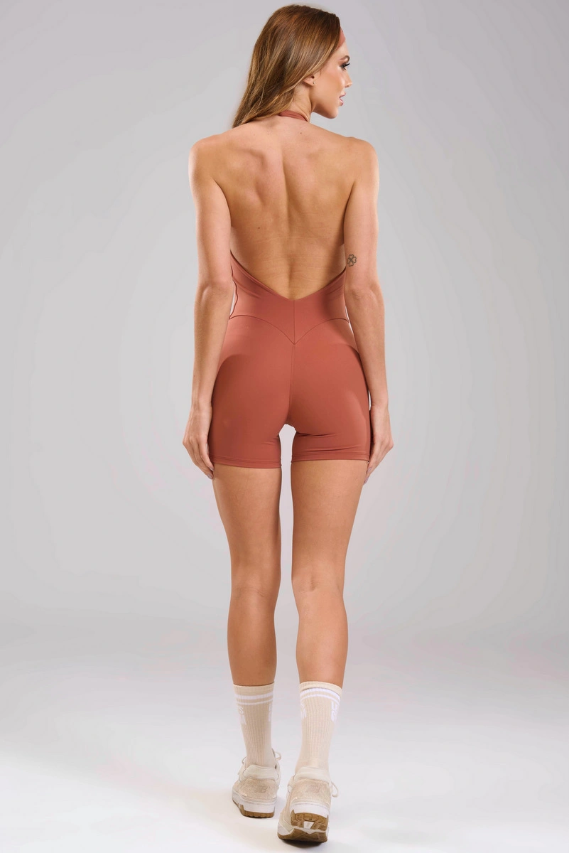 Lets Gym - Macaquinho Halter Soft Motion Mocha Mousse - 3489MM