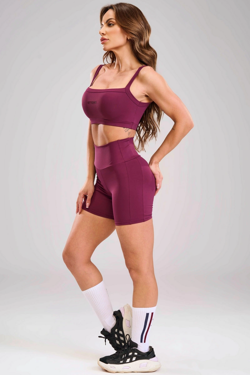 Lets Gym - Short  New  Basic Tunning Dark Berry - 3520DB