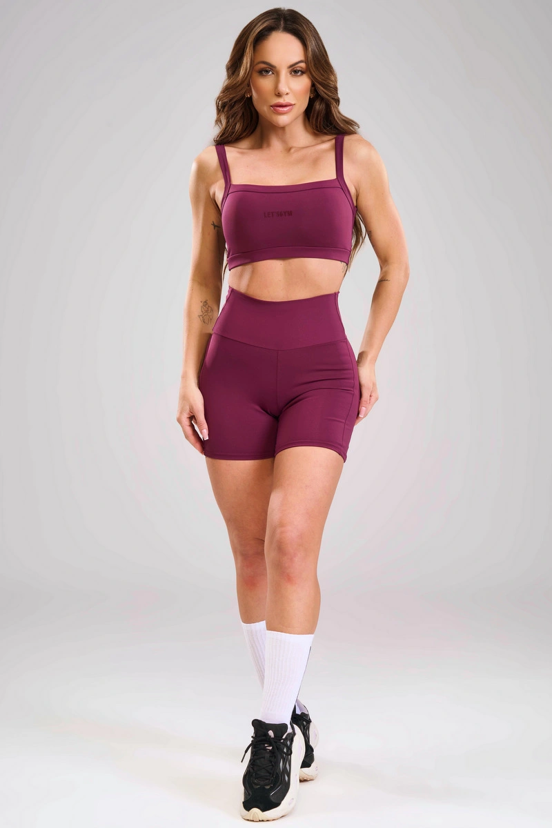 Lets Gym - Short  New  Basic Tunning Dark Berry - 3520DB