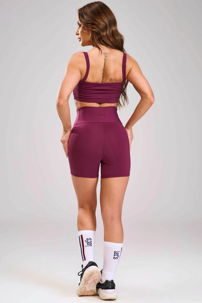 Lets Gym - Short  New  Basic Tunning Dark Berry - 3520DB