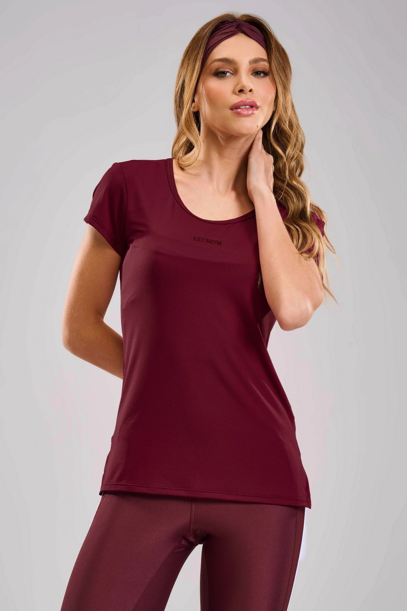 Lets Gym - Blusa M/c Clean Burgundy - 3528BG