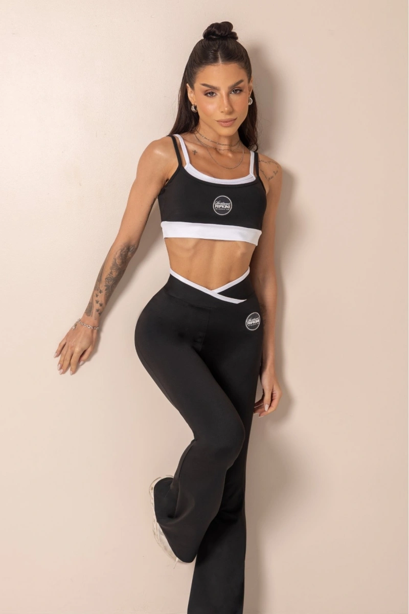 Hipkini - Legging Fitness  Horizon Flare com Cós Anatômico Preta - 33331883
