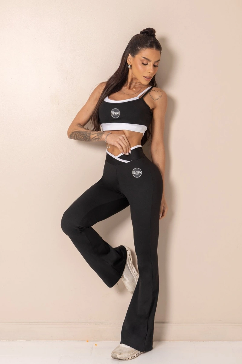 Hipkini - Legging Fitness  Horizon Flare com Cós Anatômico Preta - 33331883