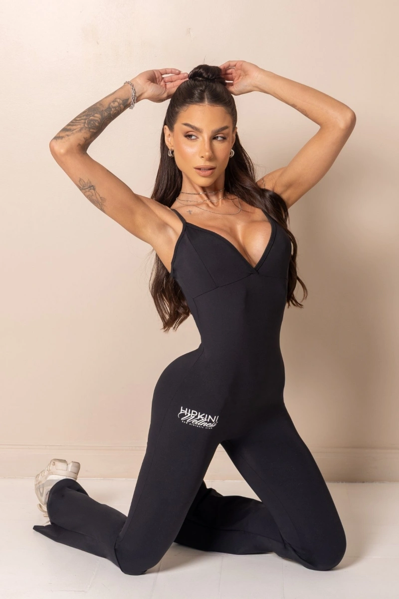 Hipkini - Macacão Fitness Horizon Flare Preto - 33331884