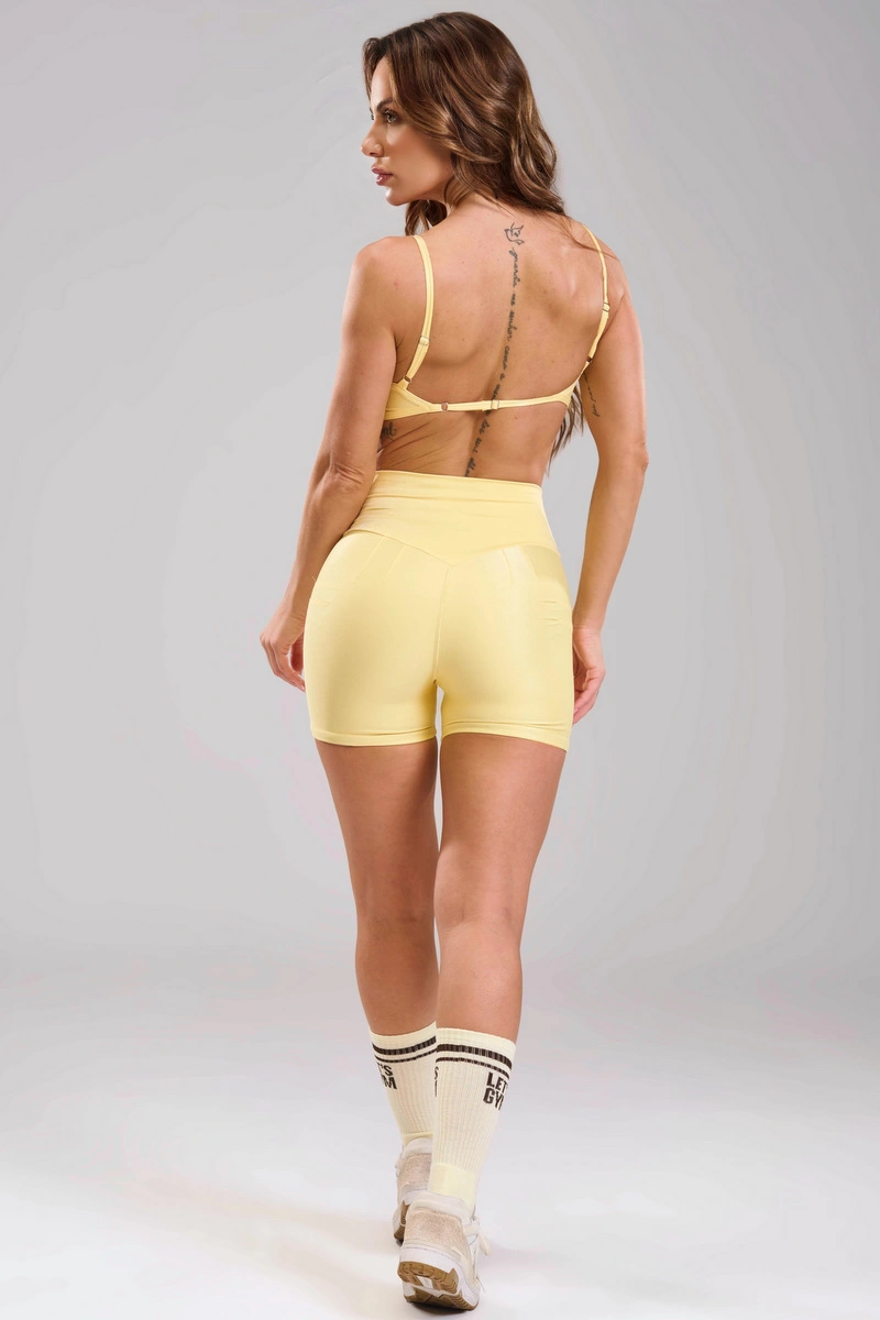 Lets Gym - Short New Minimal Glow Amarelo Manteiga - 3285AMT