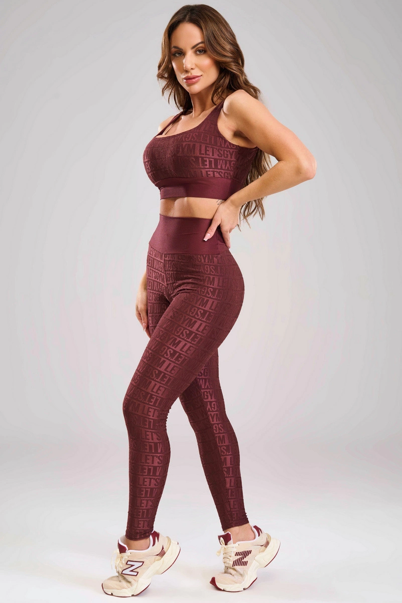 Lets Gym - Legging Velvet Line Burgundy - 3293BG