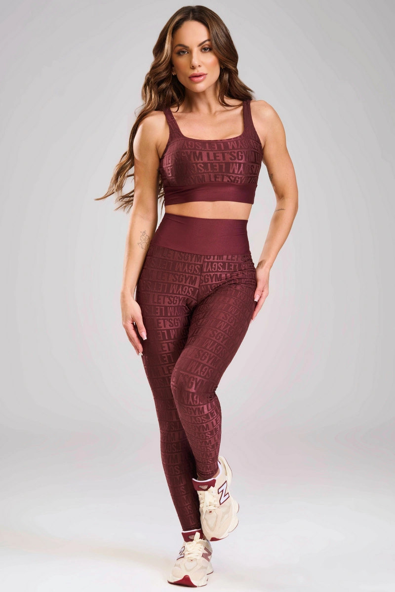 Lets Gym - Legging Velvet Line Burgundy - 3293BG