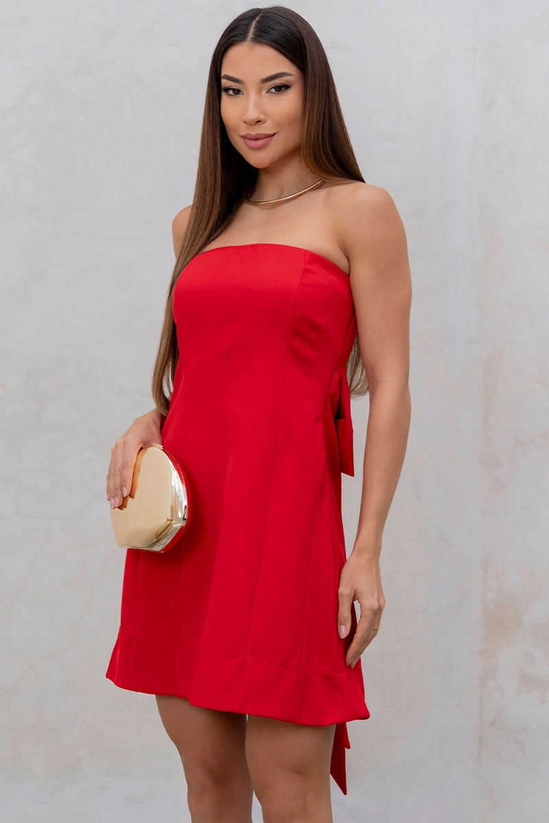 Miss Misses - Vestido Curto Yasmin Tomara Que Caia com Zíper Vermelho - 54817024