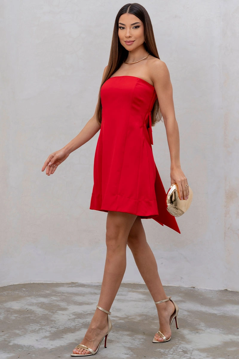 Miss Misses - Vestido Curto Yasmin Tomara Que Caia com Zíper Vermelho - 54817024