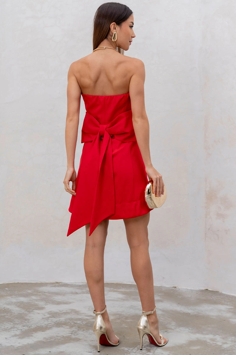 Miss Misses - Vestido Curto Yasmin Tomara Que Caia com Zíper Vermelho - 54817024