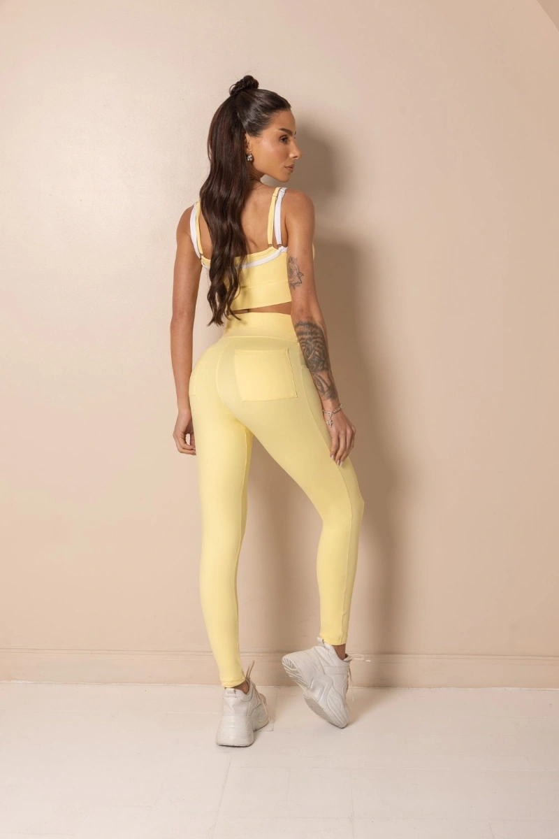 Hipkini - Top Duplo Fitness Horizon Amarelo - 33331928