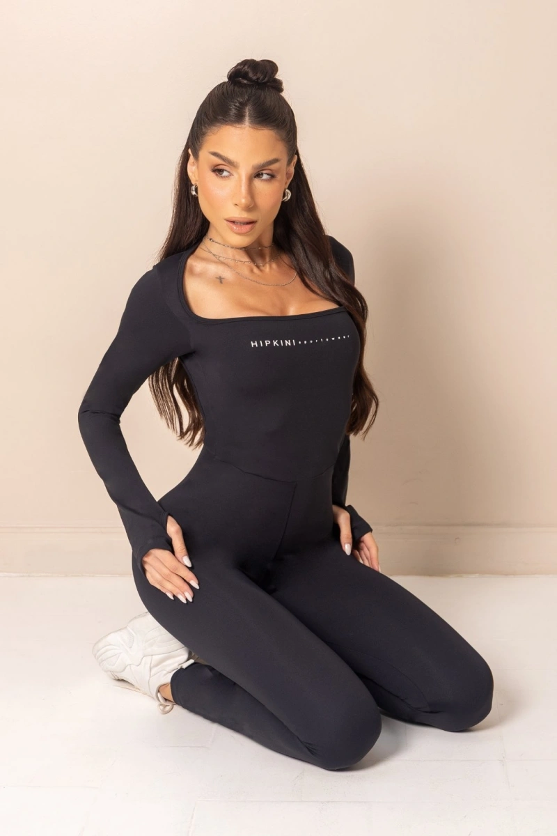 Hipkini - Macacão Fitness Horizon Longo Preto - 33331886