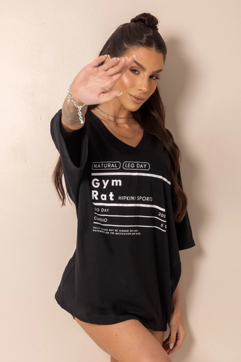 Hipkini - Blusa Fitness Horizon Decote V Preta - 33331890