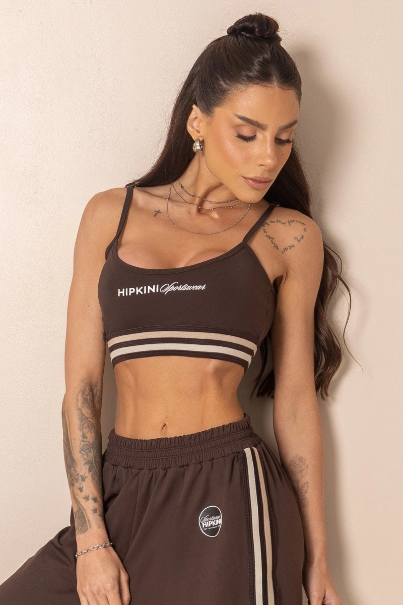 Hipkini - Top Fitness Horizon com Silk Marrom - 33331900