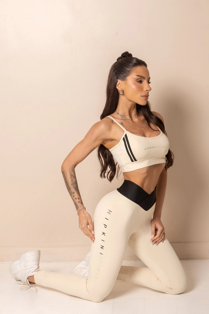 Hipkini - Legging Fitness Horizon com Silk Off White - 33331920