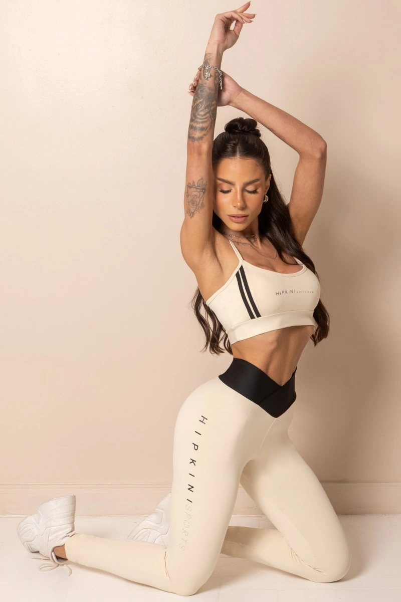 Hipkini - Legging Fitness Horizon com Silk Off White - 33331920