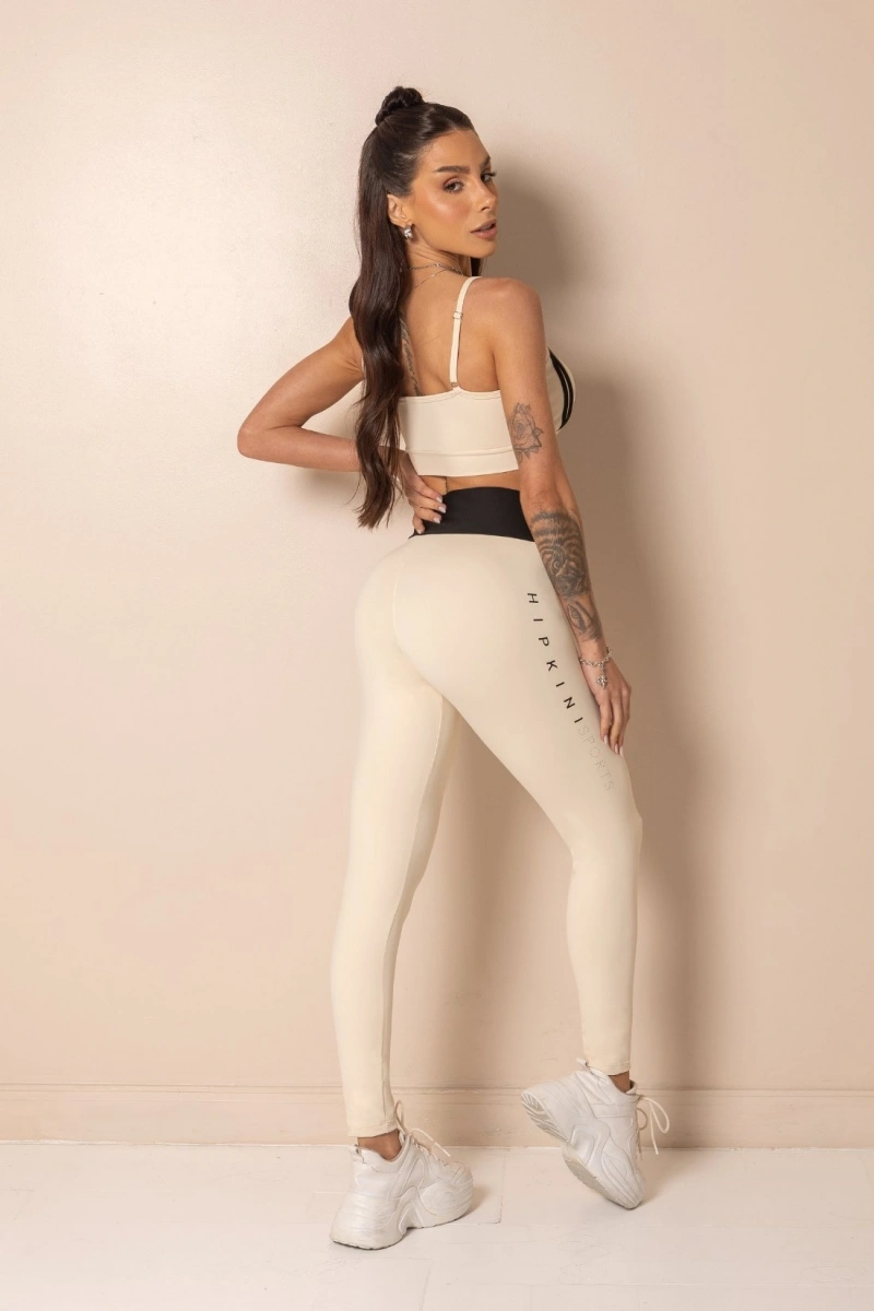 Hipkini - Legging Fitness Horizon com Silk Off White - 33331920