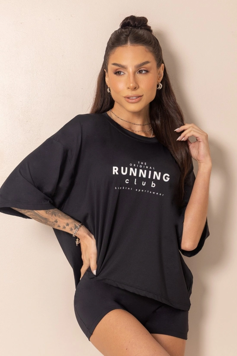Hipkini - Blusa Cropped  DRYFIT Fitness Horizon Amplo Preta - 33331793