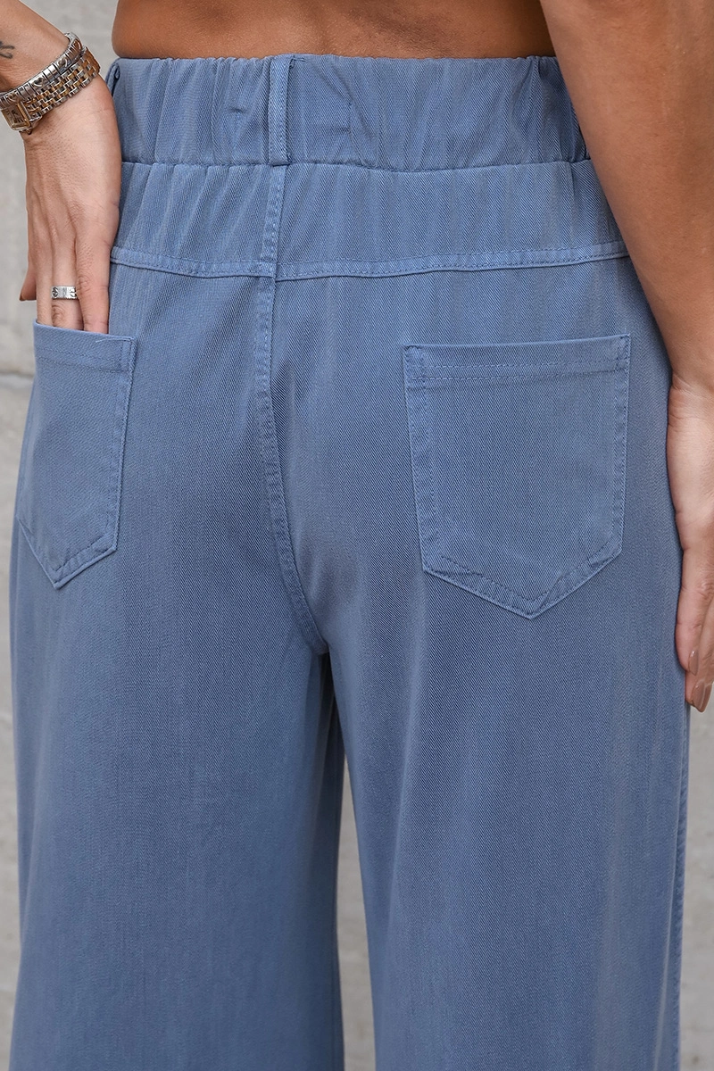 Dot Clothing - Calça Dot Clothing Liocel Fendi Azul - E0688AZUL